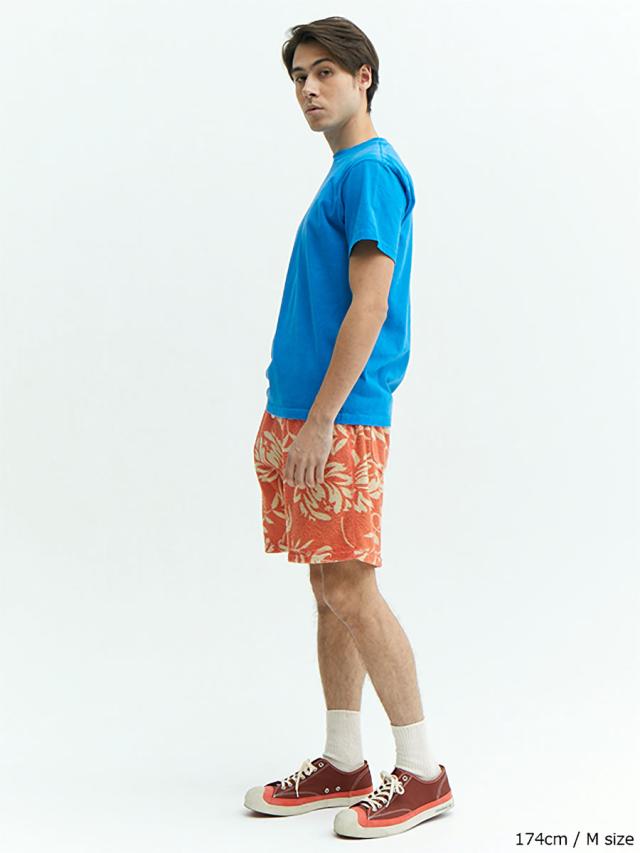 seventytwo_clubhouse ハーフパンツ　花柄ドットパイル地L seventytwo_clubhouse ハーフパンツ 花柄ドットパイル地L