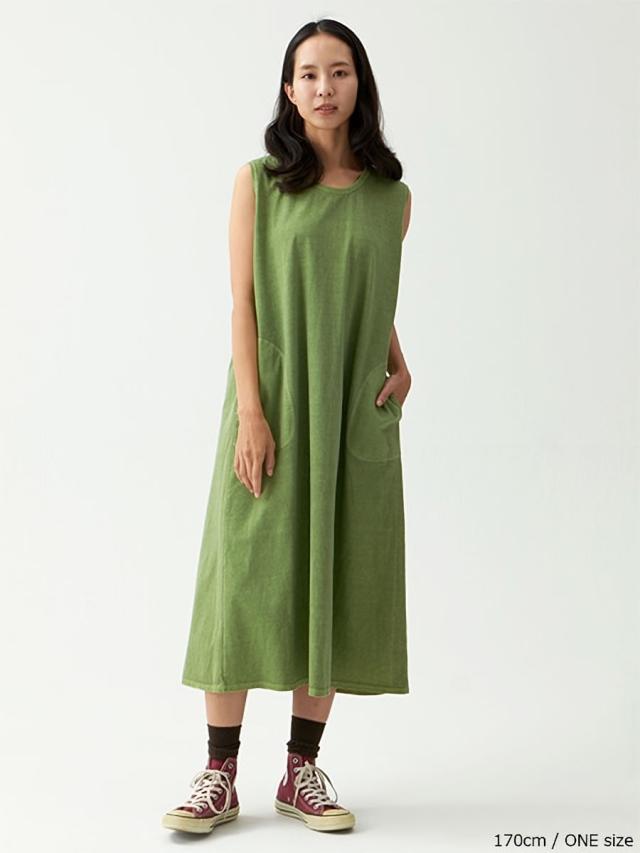 【 WOMENS 】ワンピースドレス GOOD ON グッドオン テントT-ドレス Tシャツ カットソー ( GOOP1905 ) Aライン ノースリーブ ポケット付き ワンピース ピグメント染め レディース ウィメンズ カジュアル アメカジ ベーシック シンプル おしゃれ アーベン 普段使い