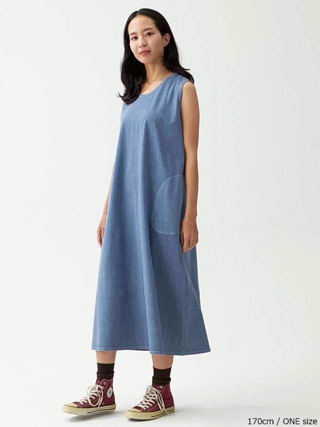 【 WOMENS 】ワンピースドレス GOOD ON グッドオン テントT-ドレス Tシャツ カットソー ( GOOP1905 ) Aライン ノースリーブ ポケット付き ワンピース ピグメント染め レディース ウィメンズ カジュアル アメカジ ベーシック シンプル おしゃれ アーベン 普段使い