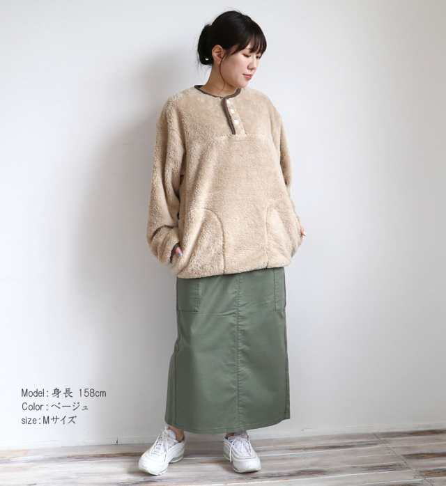 Healthknit シェルパフリース ヘンリーネック長袖 - トップス