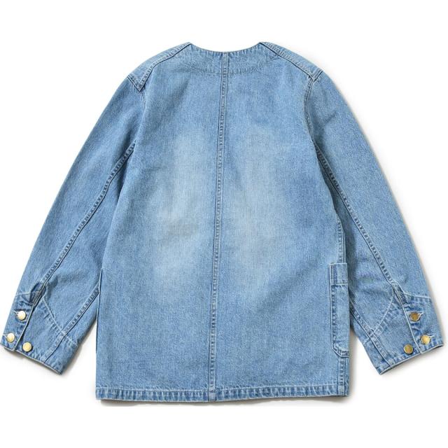 ジョンブル デニム ノーカラー カバーオール ジャケット