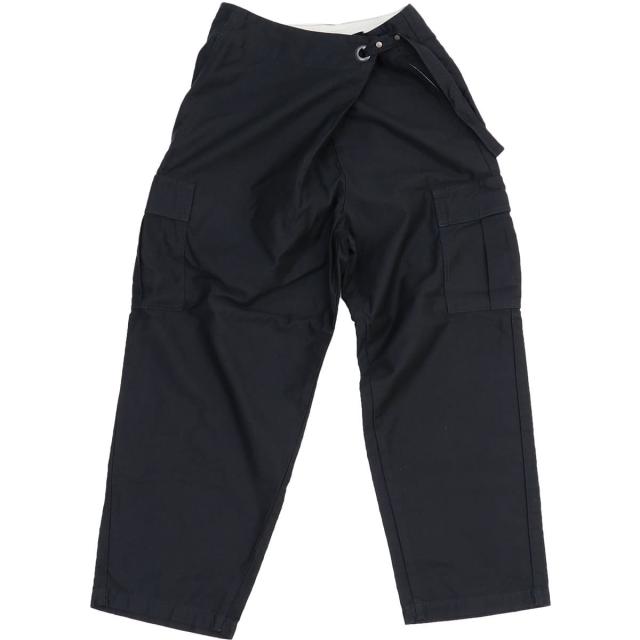 良品★　ジョンブル　コットンリネン ストレッチラップパンツ　【L】　ブラック 64282685b_b_25_500.jpg