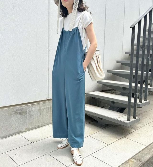 ＼ウエスト部分でシルエットの調節可能／ドローストリングサロペット ジョンブル レディース Johnbull ワイドパンツ ドライタッチ ( jl232p04 ) サスペンダー ギャザー つなぎ ボトムス オーバーオール オールシーズン オールインワン 送料無料 おしゃれ アーベン 2026年_9
