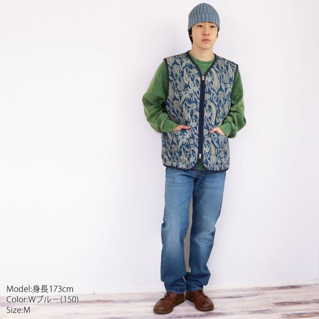 ベスト ジョンブル メンズ Johnbull キルティングジップベスト ( jm233l13 ) ジップ アウトドア チョッキ キルティングベスト アウター ジャンパー シンサレート中綿 断熱性 保温性 中綿 軽量 レオパード 豹柄 ペイズリー 総柄 レイヤード John bull おしゃれ アーベン_5