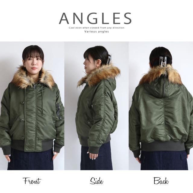 アウター TOP KHAKI ジョンブル ナイロンツイル N-2B フライト