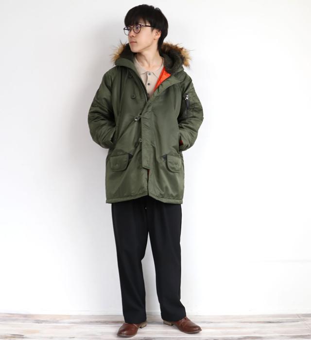 アウター TOP KHAKI ジョンブル ナイロンツイル N-3B フライト