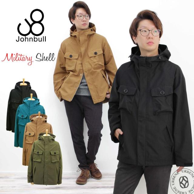 ジョンブル メンズ Johnbull メンズ ミリタリーシェル テトラテックス マウンテンパーカー 16667 Military SHELL ジャンパー ブルゾン マウンテンパーカー パラシュートボタン 防水 防寒 撥水 おしゃれ アーベン 送料無料 2025年