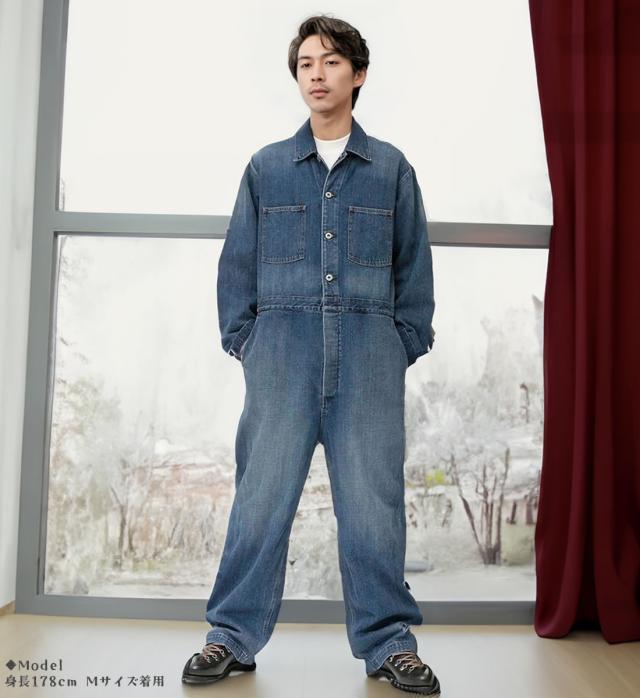 ジョンブル メンズ 12.5オンスデニムオールインワン サロペット