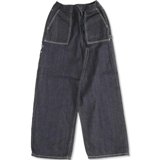 ベイカージーンズ ディープブルー DEEP BLUE ぐるゴムベーカーデニムパンツ ( 72979 ) インディゴブルー デニム バギーパンツ ワークワイドデニムパンツ ワイドシルエット deepblue レディース ボトムス ミリタリー おしゃれ アーベン 普段使い 実用的 日本製