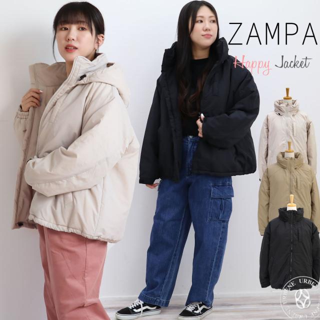 ジャケット アウター レディース ザンパ ナイロン ハッピージャケット Zermoly ZAMPA（zampa-32-0088) 中綿 ダウンジャケット コート ジャンパー ミリタリージャケット 羽織り 軽い 温かい 保温性 大きいサイズ 秋冬スタイル カジュアル おしゃれ アメカジ