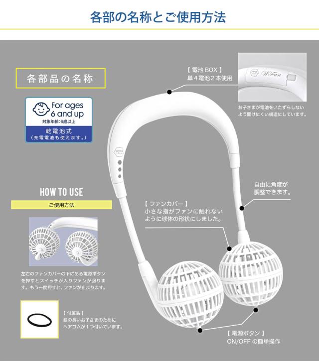 首掛け扇風機 4つセット 海外