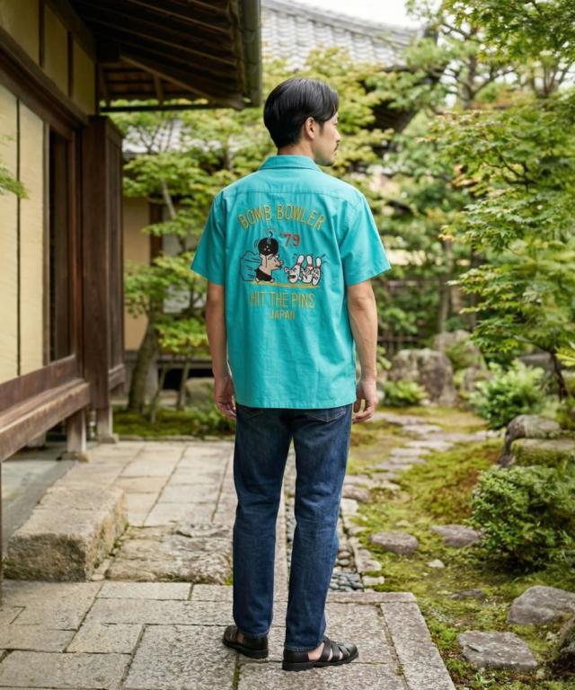 STUDIO DARTISAN ステュディオダルチザン ボーリングシャツ 刺繍シャツ  BOMB BOWLER ( 5743 ) メンズ 半袖 オープンカラーシャツ 綿100 ヴィンテージ アメカジ ブタ刺繍 日本製 カジュアル スタジオ 正規取扱 メンズ おしゃれ アーベン_6