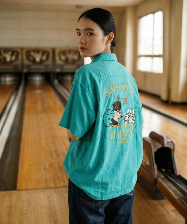 STUDIO DARTISAN ステュディオダルチザン ボーリングシャツ 刺繍シャツ  BOMB BOWLER ( 5743 ) メンズ 半袖 オープンカラーシャツ 綿100 ヴィンテージ アメカジ ブタ刺繍 日本製 カジュアル スタジオ 正規取扱 メンズ おしゃれ アーベン_7