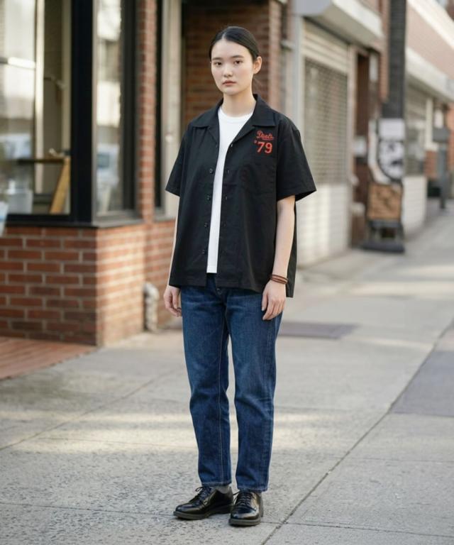 STUDIO DARTISAN ステュディオダルチザン ボーリングシャツ 刺繍シャツ  BOMB BOWLER ( 5743 ) メンズ 半袖 オープンカラーシャツ 綿100 ヴィンテージ アメカジ ブタ刺繍 日本製 カジュアル スタジオ 正規取扱 メンズ おしゃれ アーベン_3