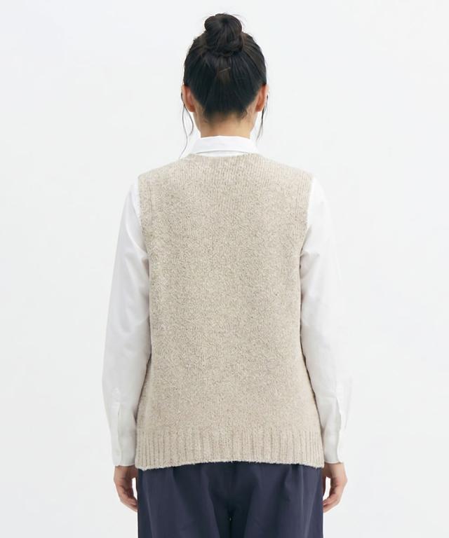 【 透かし編みが軽やかに映える 】トゥータッチ to touch コットン リネン シルクネップ ニット ベスト ( TO25K01 ) シルク混 ベスト クルーネック プルオーバー トップス カジュアル 日本製 定番 おしゃれ アーベン 普段使い 実用的_5