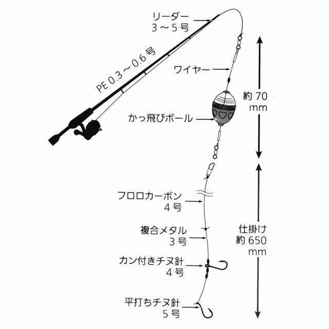 ハピソン かっ飛び太刀魚仕掛けセット タチフロート FS YF-305-GS