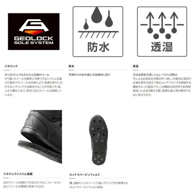 【現品限り】 シマノ フットウェア ジオロック カットラバーピンフェルト ロックショア ドライシューズ 28.0cm FS-011V