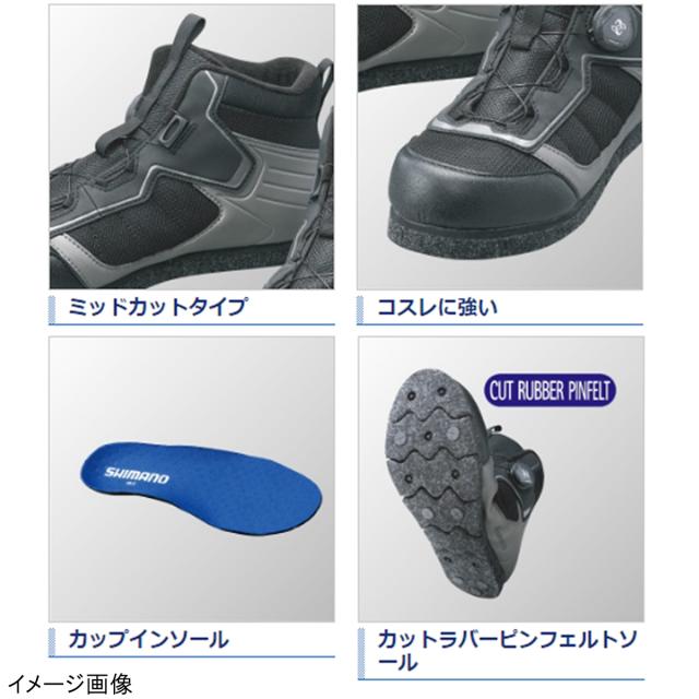 シマノ フットウェア カットラバーピンフェルトフィットシューズ LT FS-041Q 25.5cm ブラック