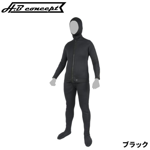 H.B コンセプト ウェットスーツ 3mm 3XL ブラック