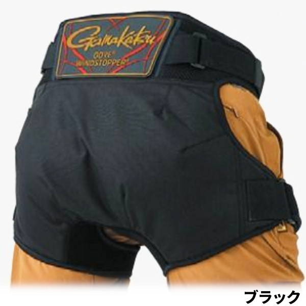 【現品限り】 がまかつ ヒップガード ウィンドストッパー ヒップガード(ベルト有) L ブラック GM3676