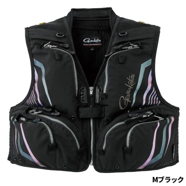 がまかつ ウェア ショートハーフメッシュベスト M Mブラック GM2332