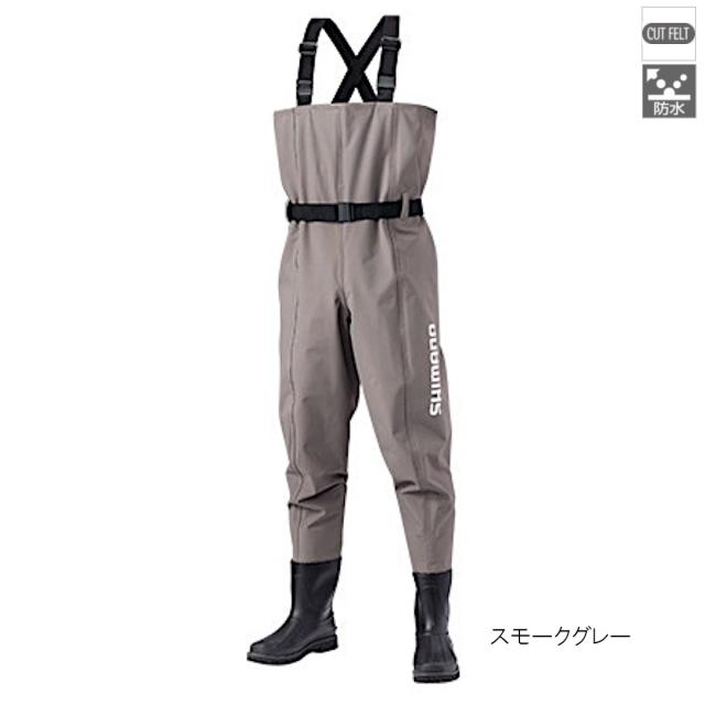 シマノ ウェーダー ハイパーウェーダー(チェストハイ・カットフェルトソール) FF-052T 3L スモークグレー （ウェーダー）