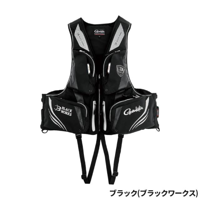 がまかつ ライフジャケット アルテマシールドプロ フローティングベスト L ブラック(ブラックワークス) GM6005