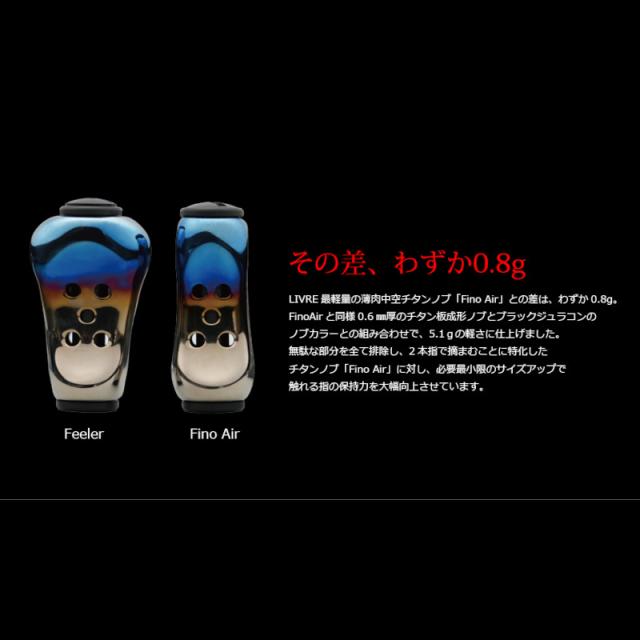 リブレ リールパーツ ノブ単体 フィーラー 2個 シルバー&ブラック FESBK-2 メガテック【ゆうパケット】_2