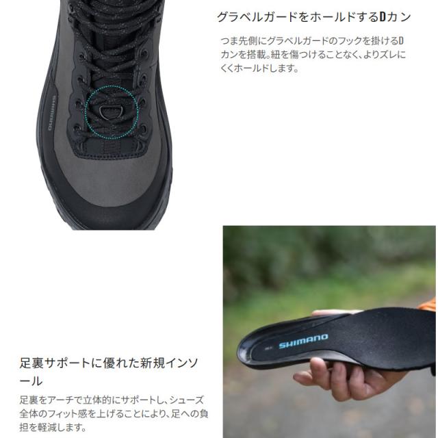 シマノ ウェーダー ジオロック ウェーディングシューズ カットピンフェルト 25.0cm ダークグレー FS-284Z_7