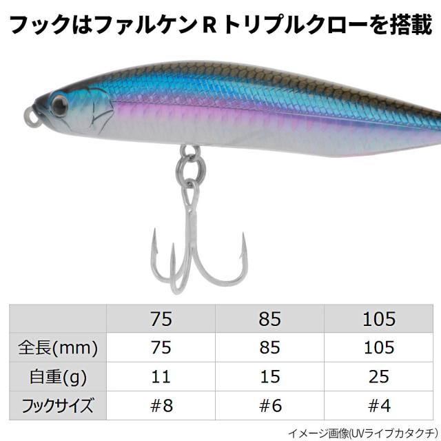 ルアー XOOX パイオン 85 ブルピンイワシ【ゆうパケット】の通販はau