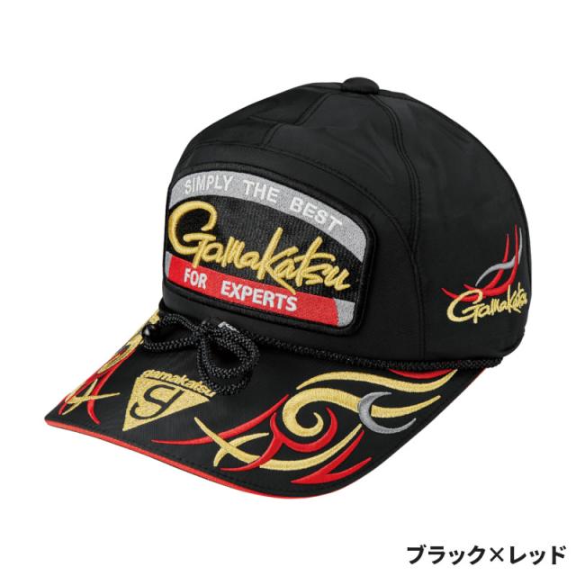 がまかつ キャップ フィッシングキャップ(ワッペン) LL ブラック×レッド GM9112