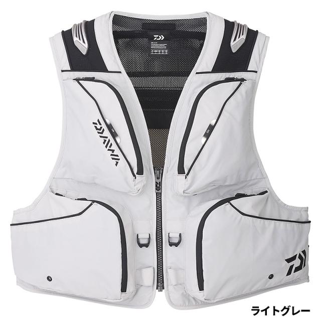 【現品限り】 ダイワ ウェア DV-3023 フィッシングショートベスト M ライトグレー