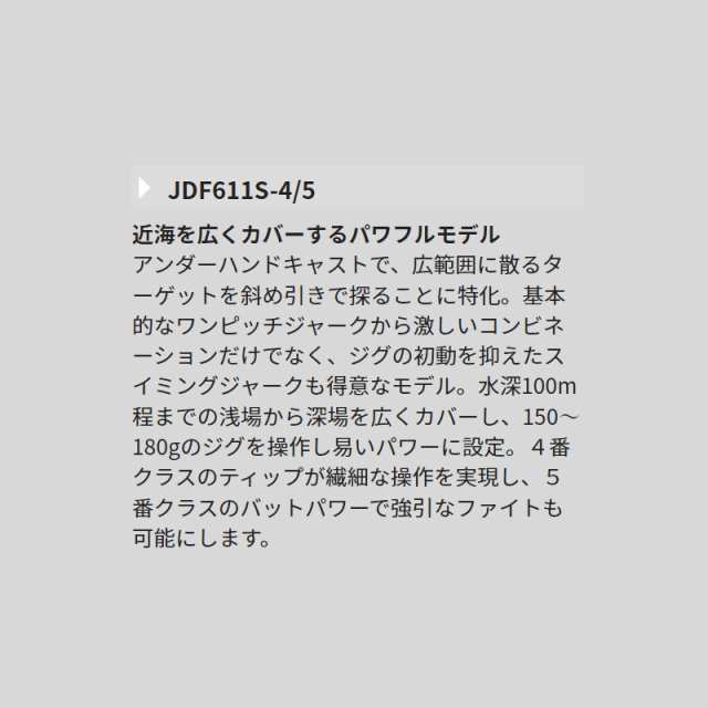 天龍 ジギングロッド ジグザム ドラッグフォース JDF611S-4/5【大型