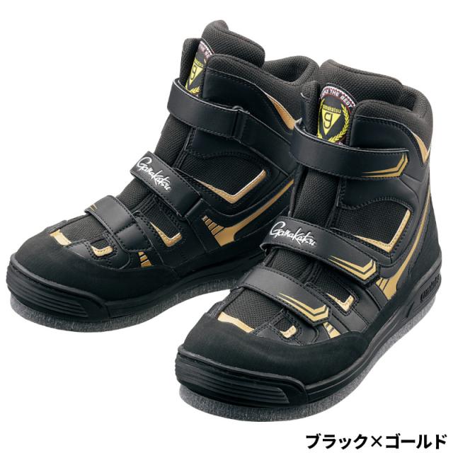 がまかつ フットウェア フェルトスパイクシューズ(パワータイプ) 3L(27.0-28.0cm) ブラック×ゴールド GM4514