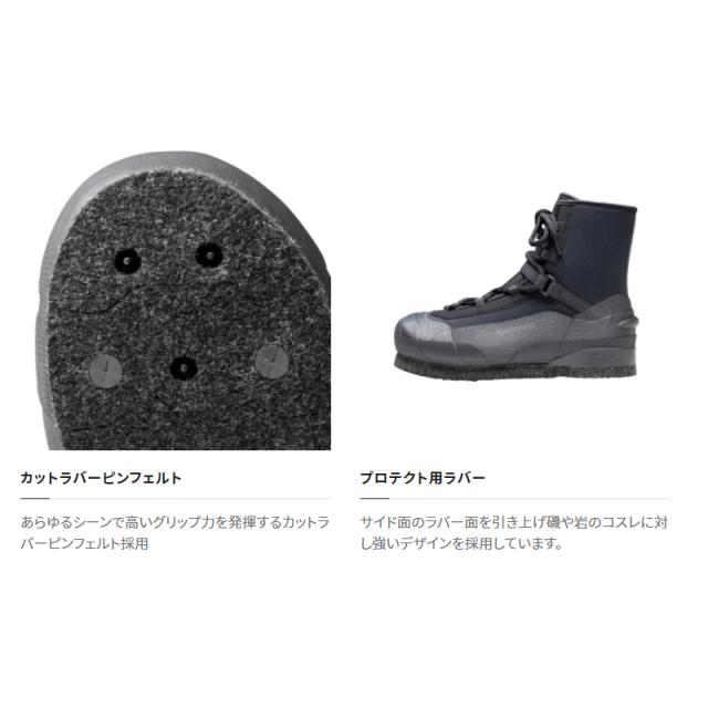 シマノ ウェーダー ロックショア ウェットブーツ カットラバーピンフェルト 27.0cm ブラック FS-010V