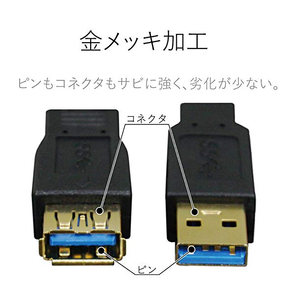 エレコム Usbケーブル Usb3 0 A A延長タイプ スタンダード 1m ブラック Usb3 E10bkの通販はau Pay マーケット Kaga Lab Au Pay マーケット店