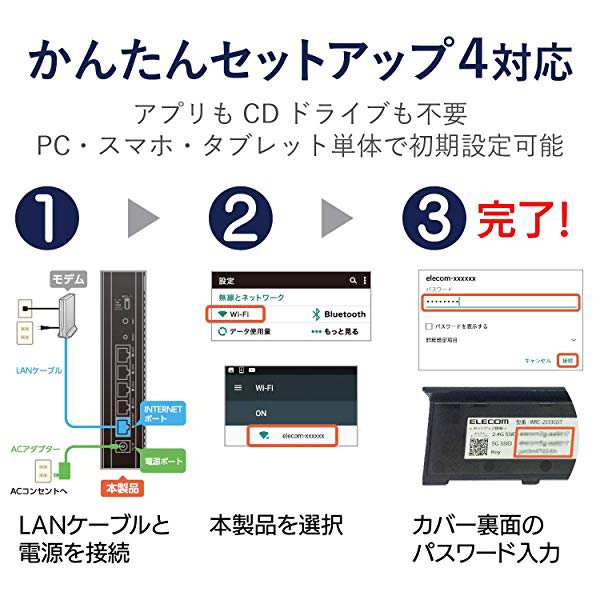 エレコム Wifi 無線lan ルーター 11ac 3 300mbps 推奨接続16台 Ipv6対応 Ipoe Wrc 1167gst2の通販はau Pay マーケット ロールショップ