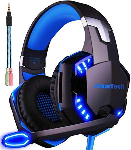 ゲーミング ヘッドセット PS4 ヘッドフォン マイク 高音質 イヤホン ブルー