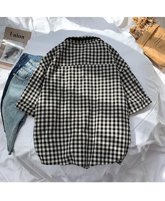 メンズ ファッション トップス シャツ ギンガムチェック 格子柄 五分袖 羽織物 ゆったり カジュアル シンプル デイリー 春夏 ブルー オレの通販はau Pay マーケット Higostyle