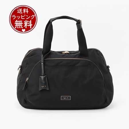 agnis b. ブラック ボストンバッグ　2way agnes b. ボストンバッグ 2wayボストンバッグ VAT01−02