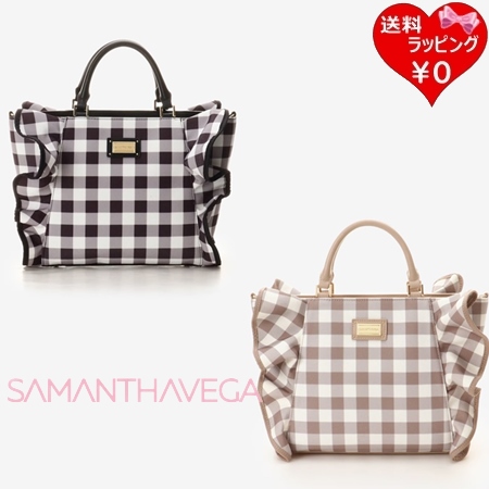 サマンサタバサ サマンサベガ Samantha Vega ハンドバッグ チェックフリルハンドバッグ 大  の通販は
