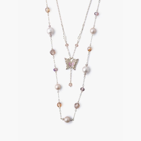 アナスイ ANNASUI ネックレス 蝶モチーフ 2点セット ベージュ ブランド 正規品 新品 ギフト プレゼント 人気 おすすめ 誕生日 記念日 クリスマス 送料無料 ラッピング無料_2