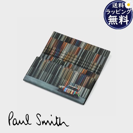 【送料無料】【ラッピング無料】ポールスミス Paul Smith 長財布 Mini ストライプ ウォール ブラック  の通販は