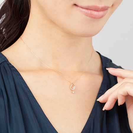 ヨンドシー ネックレス レディース ダイヤモンド しずくモチーフ K10