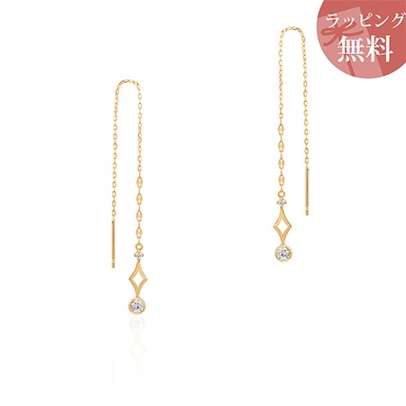 ヨンドシー ピアス ロング キュービックジルコニア K10イエローゴールド 4℃ ブランド 正規品 新品 ギフト プレゼント 人気 おすすめ 誕生日 記念日 クリスマス 送料無料 ラッピング無料