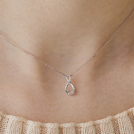 美品 Canal4℃ 10K ホワイトゴールド ダイヤモンドネックレス