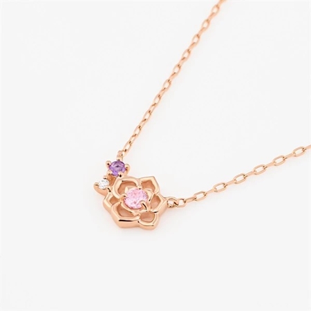カナルヨンドシー Canal 4℃ カナル4℃ Birth Flower 6月誕生花 K10ピンクゴールド ネックレス キュービックジルコニア アメシスト ブランド 正規品 新品 ギフト プレゼント 人気 おすすめ 誕生日 記念日 クリスマス 送料無料 ラッピング無料_1