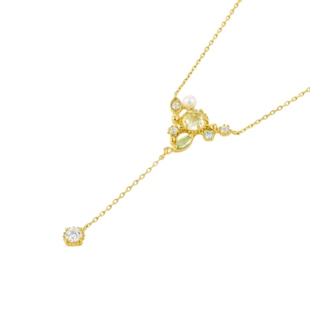 カナルヨンドシー Canal 4℃ カナル4℃ ネックレス シルバー MIMOSA Collection ミモザ Y字 クォーツ/ペリドット レディース ブランド 正規品 新品 ギフト プレゼント 人気 おすすめ 誕生日 記念日 クリスマス 送料無料 ラッピング無料_1