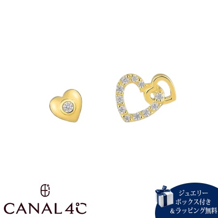 カナルヨンドシー Canal 4℃ カナル4℃ ピアス シルバー EARFLOW ハート アシンメトリー キュービックジルコニア レディース ブランド 正規品 新品 ギフト プレゼント 人気 おすすめ 誕生日 記念日 クリスマス 送料無料 ラッピング無料