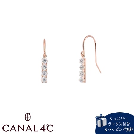 カナルヨンドシー Canal 4℃ カナル4℃ ピアス K10ピンクゴールド EARFLOW ライン フックピアス キュービックジルコニア レディース ブランド 正規品 新品 ギフト プレゼント 人気 おすすめ 誕生日 記念日 クリスマス 送料無料 ラッピング無料 31,889円
